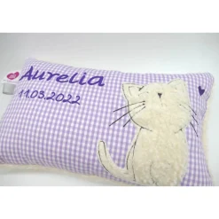 Namenskissen Taufkissen Kuschelkissen Kindergartenkissen Geburtsgeschenk  Schmusekissen Katze Kätzchen