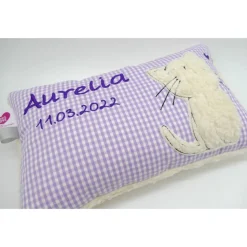 Namenskissen Taufkissen Kuschelkissen Kindergartenkissen Geburtsgeschenk  Schmusekissen Katze Kätzchen