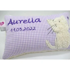 Namenskissen Taufkissen Kuschelkissen Kindergartenkissen Geburtsgeschenk  Schmusekissen Katze Kätzchen