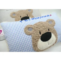 Namenskissen Taufkissen Kuschelkissen Kindergartenkissen Geburtsgeschenk  Bär Teddybär Kuschelbär