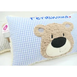 Namenskissen Taufkissen Kuschelkissen Kindergartenkissen Geburtsgeschenk  Bär Teddybär Kuschelbär