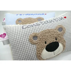 Namenskissen Taufkissen Kuschelkissen Kindergartenkissen Geburtsgeschenk  Bär Teddybär Kuschelbär