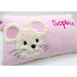 Namenskissen Taufkissen Kuschelkissen Kindergartenkissen Geburtsgeschenk  Schmusekissen Maus Mäuschen Mäuse