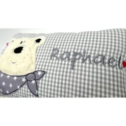 Namenskissen Taufkissen Kuschelkissen Kindergartenkissen Geburtsgeschenk  Bär Eisbär