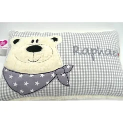 Namenskissen Taufkissen Kuschelkissen Kindergartenkissen Geburtsgeschenk  Bär Eisbär