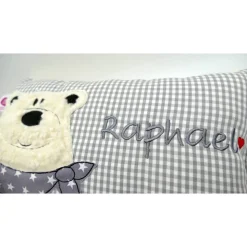 Namenskissen Taufkissen Kuschelkissen Kindergartenkissen Geburtsgeschenk  Bär Eisbär