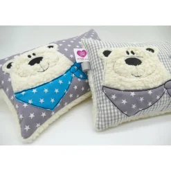 Namenskissen Taufkissen Kuschelkissen Kindergartenkissen Geburtsgeschenk  Bär Eisbär