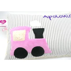 Namenskissen Taufkissen Kuschelkissen Kindergartenkissen Geburtsgeschenk  Eisenbahn Lok Lokomotive