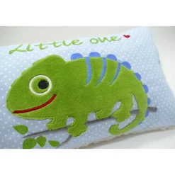 Namenskissen Taufkissen Kuschelkissen Kindergartenkissen Geburtsgeschenk  Chamäleon Leguan Echse