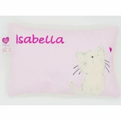 Namenskissen Taufkissen Kuschelkissen Kindergartenkissen Geburtsgeschenk  Schmusekissen Katze Kätzchen