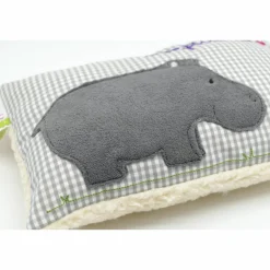 Namenskissen Taufkissen Kuschelkissen Kindergartenkissen Geburtsgeschenk  Nilpferd Hippo
