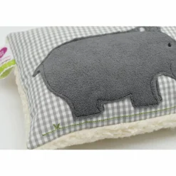 Namenskissen Taufkissen Kuschelkissen Kindergartenkissen Geburtsgeschenk  Nilpferd Hippo