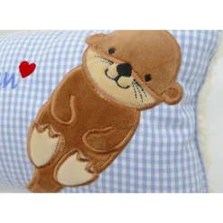 Namenskissen Taufkissen Kuschelkissen Kindergartenkissen Geburtsgeschenk  Otter Babyotter Fischotter Kuschelotter