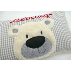Namenskissen Taufkissen Kuschelkissen Kindergartenkissen Geburtsgeschenk  Bär Teddybär Kuschelbär