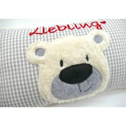 Namenskissen Taufkissen Kuschelkissen Kindergartenkissen Geburtsgeschenk  Bär Teddybär Kuschelbär