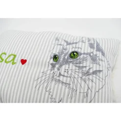 Namenskissen Taufkissen Kuschelkissen Kindergartenkissen Geburtsgeschenk  Schmusekissen Katzenkissen Langhaar
