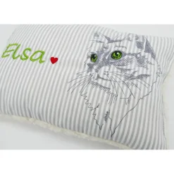 Namenskissen Taufkissen Kuschelkissen Kindergartenkissen Geburtsgeschenk  Schmusekissen Katzenkissen Langhaar