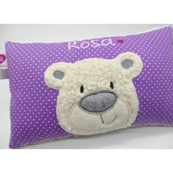 Namenskissen Taufkissen Kuschelkissen Kindergartenkissen Geburtsgeschenk  Bär Teddybär Kuschelbär