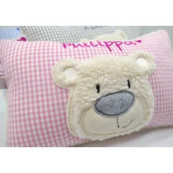 Namenskissen Taufkissen Kuschelkissen Kindergartenkissen Geburtsgeschenk  Bär Teddybär Kuschelbär