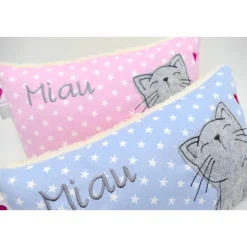 Namenskissen Taufkissen Kuschelkissen Kindergartenkissen Geburtsgeschenk  Schmusekissen Katze Kätzchen