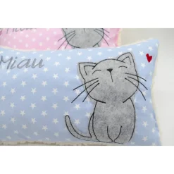 Namenskissen Taufkissen Kuschelkissen Kindergartenkissen Geburtsgeschenk  Schmusekissen Katze Kätzchen