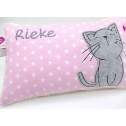 Namenskissen Taufkissen Kuschelkissen Kindergartenkissen Geburtsgeschenk  Schmusekissen Katze Kätzchen
