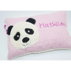 Namenskissen Taufkissen Kuschelkissen Kindergartenkissen Geburtsgeschenk  Panda Pandabär