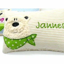 Namenskissen Taufkissen Kuschelkissen Kindergartenkissen Geburtsgeschenk  Bär Eisbär