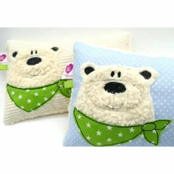 Namenskissen Taufkissen Kuschelkissen Kindergartenkissen Geburtsgeschenk  Bär Eisbär