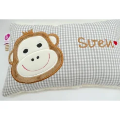 Namenskissen Taufkissen Kuschelkissen Kindergartenkissen Geburtsgeschenk  Affe Äffchen Monkey