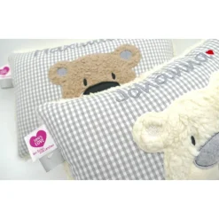 Namenskissen Taufkissen Kuschelkissen Kindergartenkissen Geburtsgeschenk  Bär Teddybär Kuschelbär