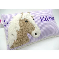 Namenskissen Taufkissen Kuschelkissen Kindergartenkissen Geburtsgeschenk Pferd Pferdchen Pony