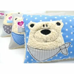 Namenskissen Taufkissen Kuschelkissen Kindergartenkissen Geburtsgeschenk  Bär Eisbär