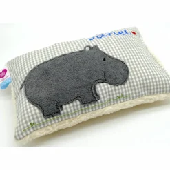 Namenskissen Taufkissen Kuschelkissen Kindergartenkissen Geburtsgeschenk  Nilpferd Hippo