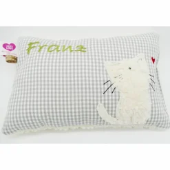 Namenskissen Taufkissen Kuschelkissen Kindergartenkissen Geburtsgeschenk  Schmusekissen Katze Kätzchen