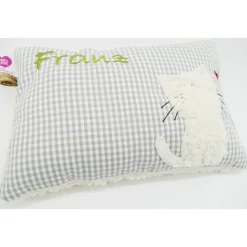 Namenskissen Taufkissen Kuschelkissen Kindergartenkissen Geburtsgeschenk  Schmusekissen Katze Kätzchen