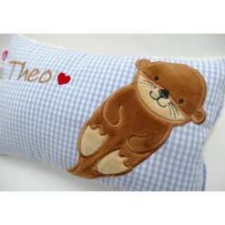 Namenskissen Taufkissen Kuschelkissen Kindergartenkissen Geburtsgeschenk  Otter Babyotter Fischotter Kuschelotter