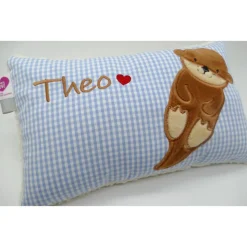 Namenskissen Taufkissen Kuschelkissen Kindergartenkissen Geburtsgeschenk  Otter Babyotter Fischotter Kuschelotter