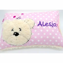 Namenskissen Taufkissen Kuschelkissen Kindergartenkissen Geburtsgeschenk  Bär Teddy Kuschelbär