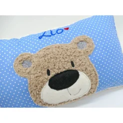 Namenskissen Taufkissen Kuschelkissen Kindergartenkissen Geburtsgeschenk  Bär Teddybär Kuschelbär