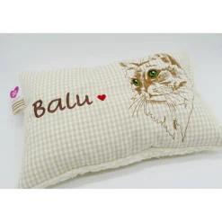 Namenskissen Taufkissen Kuschelkissen Kindergartenkissen Geburtsgeschenk  Schmusekissen Katzenkissen Langhaar