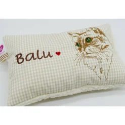 Namenskissen Taufkissen Kuschelkissen Kindergartenkissen Geburtsgeschenk  Schmusekissen Katzenkissen Langhaar