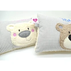 Namenskissen Taufkissen Kuschelkissen Kindergartenkissen Geburtsgeschenk  Bär Teddybär Kuschelbär