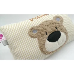 Namenskissen Taufkissen Kuschelkissen Kindergartenkissen Geburtsgeschenk  Bär Teddybär Kuschelbär