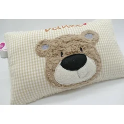 Namenskissen Taufkissen Kuschelkissen Kindergartenkissen Geburtsgeschenk  Bär Teddybär Kuschelbär