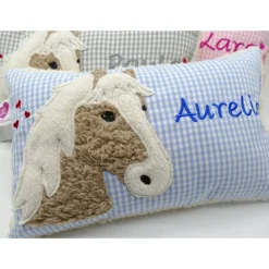 Namenskissen Taufkissen Kuschelkissen Kindergartenkissen Geburtsgeschenk Pferd Pferdchen Pony