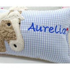 Namenskissen Taufkissen Kuschelkissen Kindergartenkissen Geburtsgeschenk Pferd Pferdchen Pony
