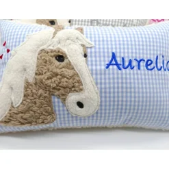 Namenskissen Taufkissen Kuschelkissen Kindergartenkissen Geburtsgeschenk Pferd Pferdchen Pony