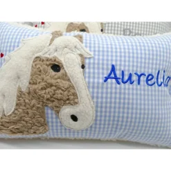 Namenskissen Taufkissen Kuschelkissen Kindergartenkissen Geburtsgeschenk Pferd Pferdchen Pony
