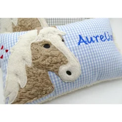 Namenskissen Taufkissen Kuschelkissen Kindergartenkissen Geburtsgeschenk Pferd Pferdchen Pony